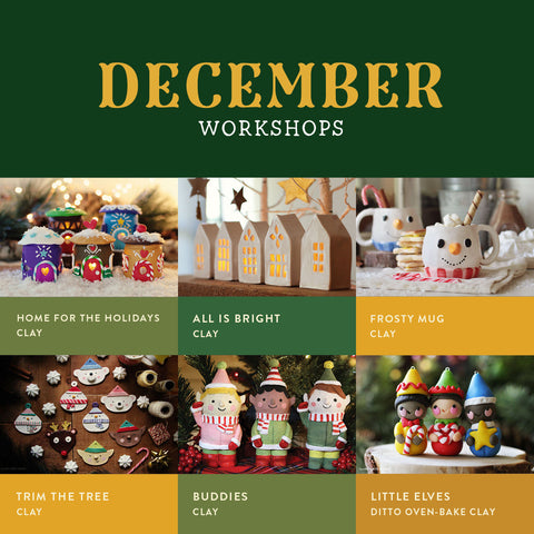 December Adult & Family | Self-Paced Workshops & Glazing